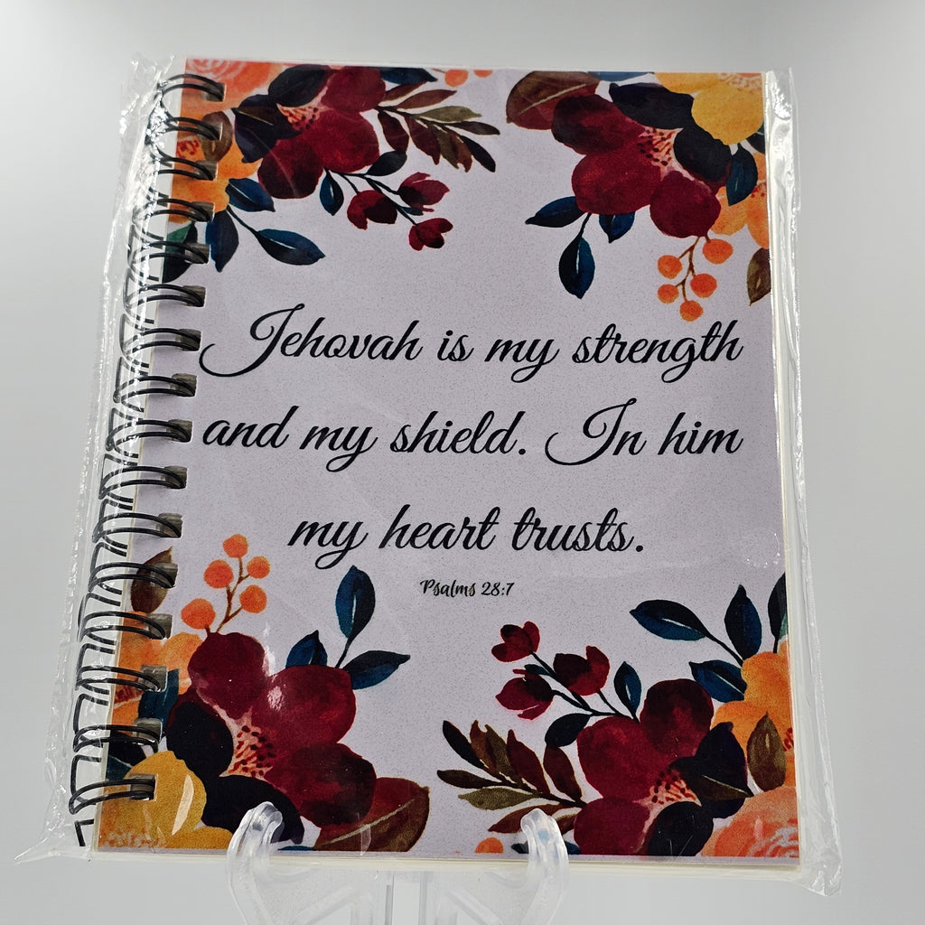 Psalm 28:7 Small Floral Notebook