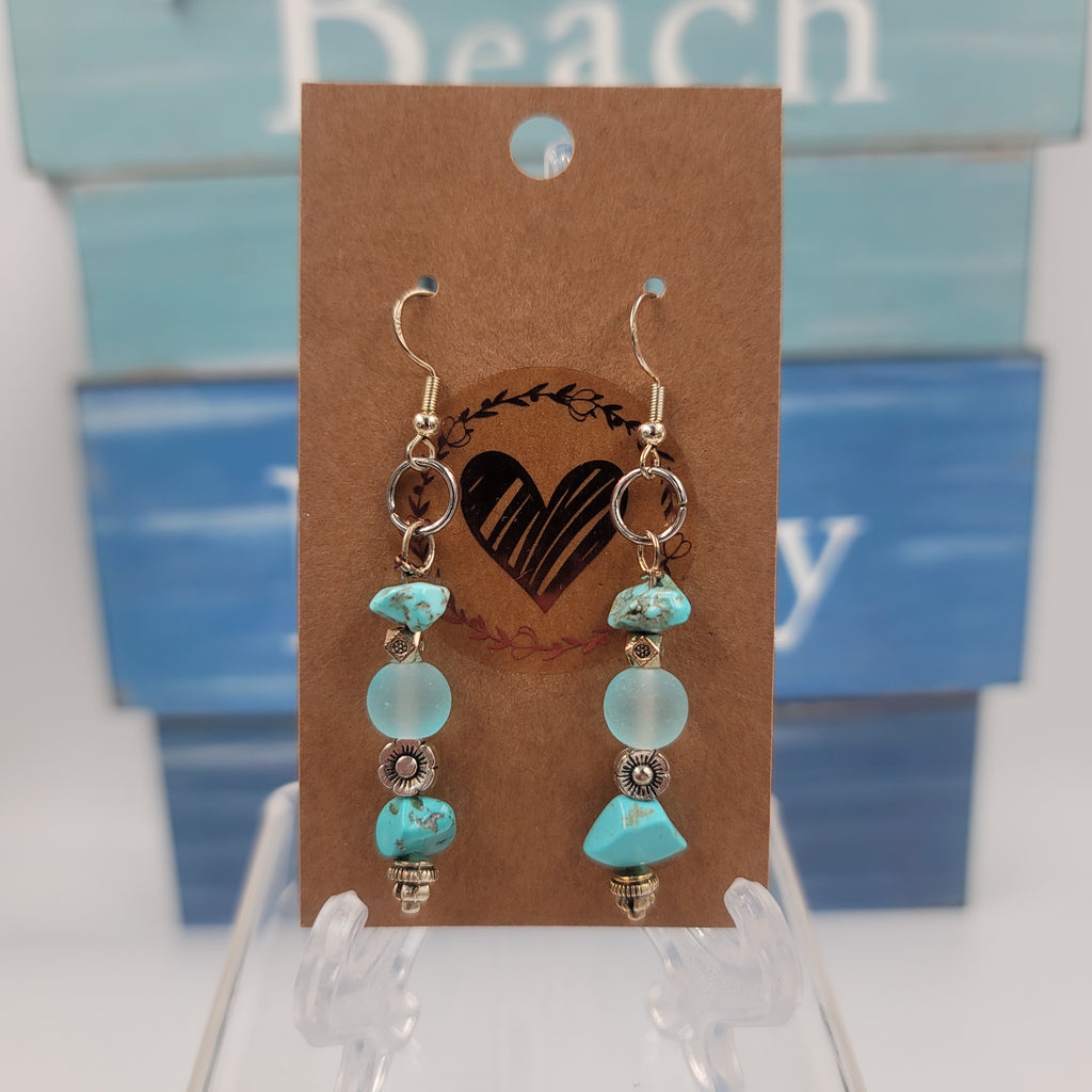 E27 Turquoise and Glass Earrings