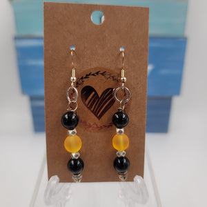 E36 Hematite and Frosted Glass Earrings