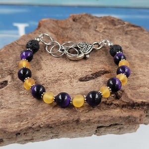 Tigers Eye and Frosted Glass Bracelet