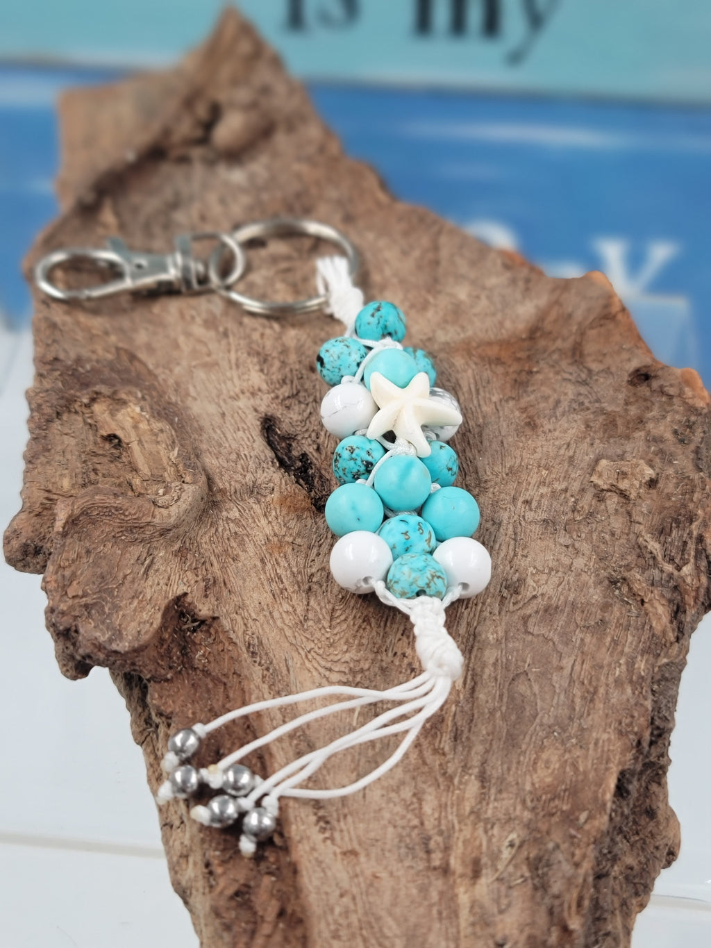 K19 Turquoise and Howlite Keychain