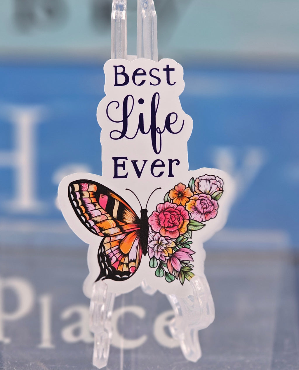 Floral Butterfly Best Life Ever Sticker