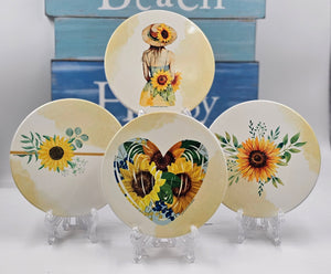 Sunflower Ceramic Coasters set of 4