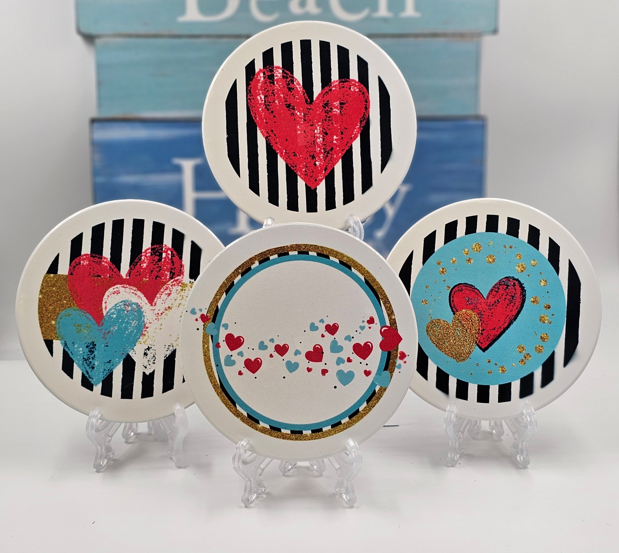 All My Heart Ceramic Coasters set of 4