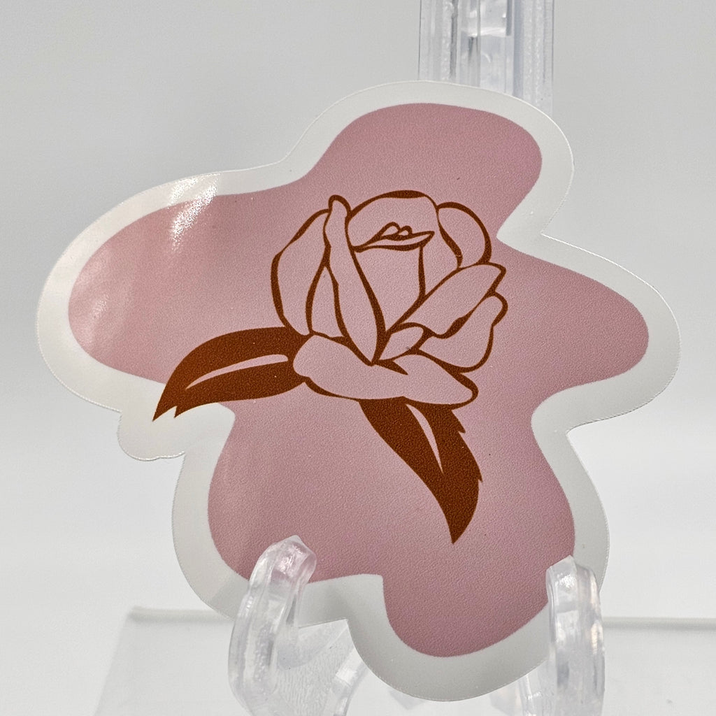 Gold & Pink Rose Sticker