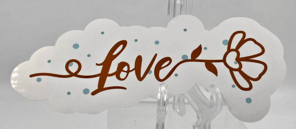 Gold & Blue Love Sticker