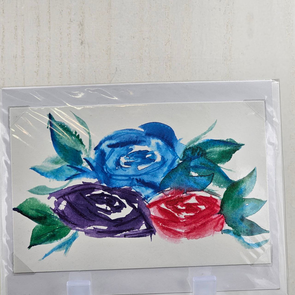 Multi Colored Rose Card