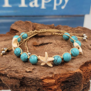 W09 Woven Turquoise Howlite Bracelet