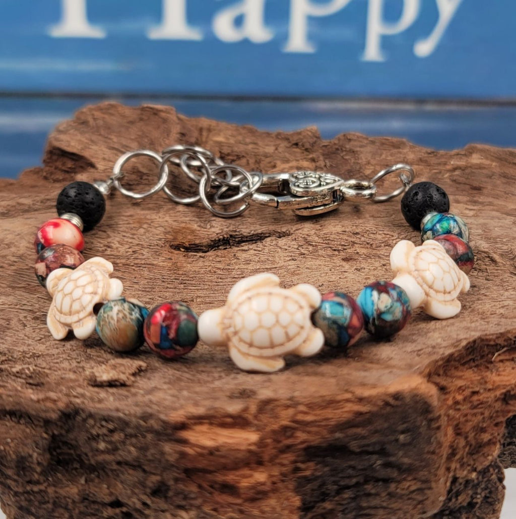 Jasper and Howlite Turtle Bracelet