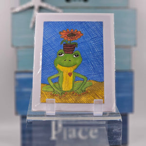 Frog with a Flower Card