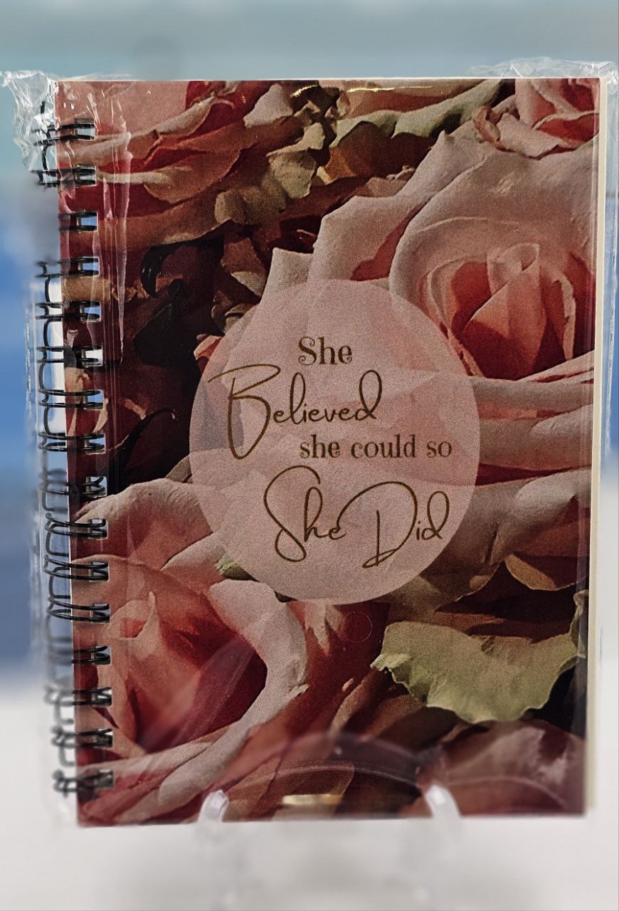 "She Believed She Could So She Did"Small Flower Notebook