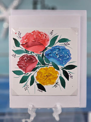 Multi Colored Flowers Card