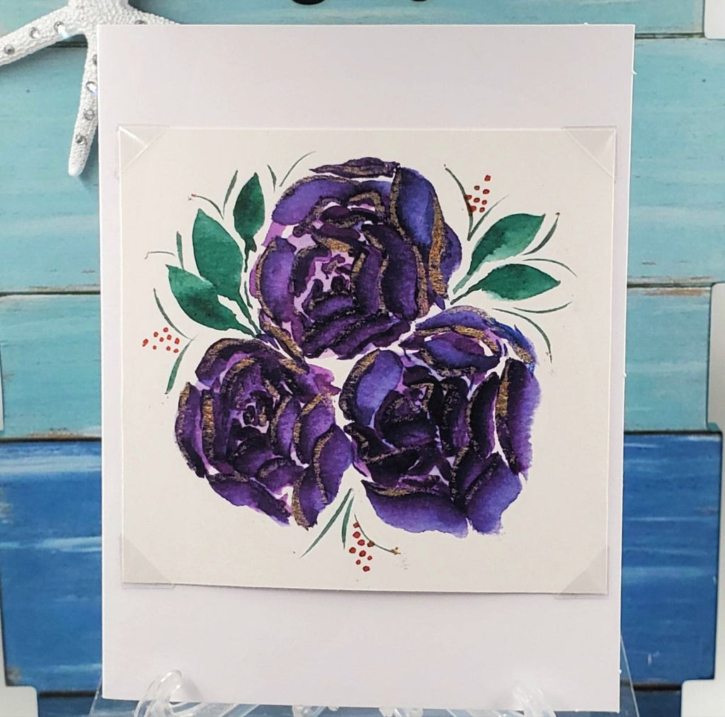 Purple Roses Card