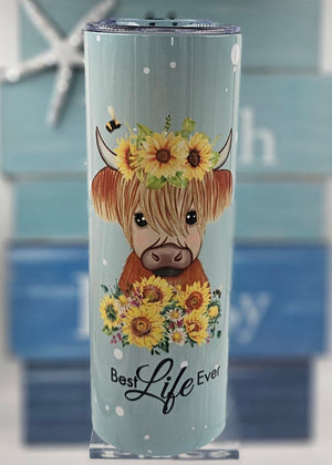 Highland Cow Best Life Ever Tumbler