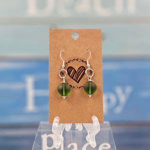 Green Glass Bead Earing