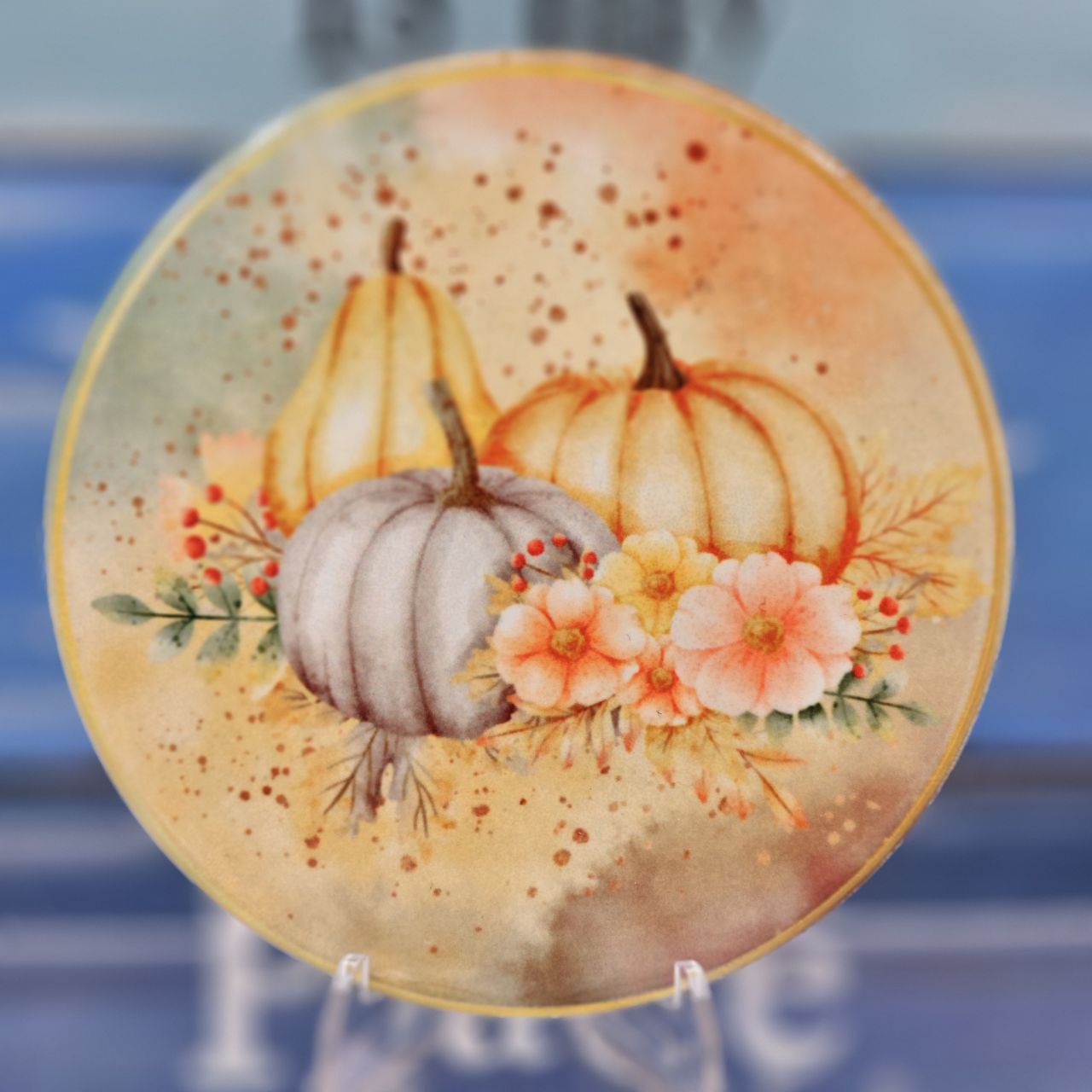 Set of 4 Ceramic Pumpkin Coasters