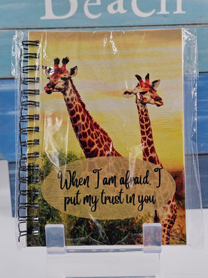 "When I Am Afraid I Put My Trust In You" Giraffe Notebook