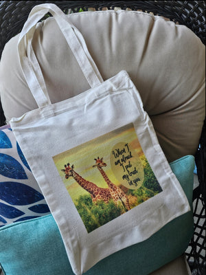 "When I Am Afraid I Put My Trust In You" Giraffe Canvas Bag