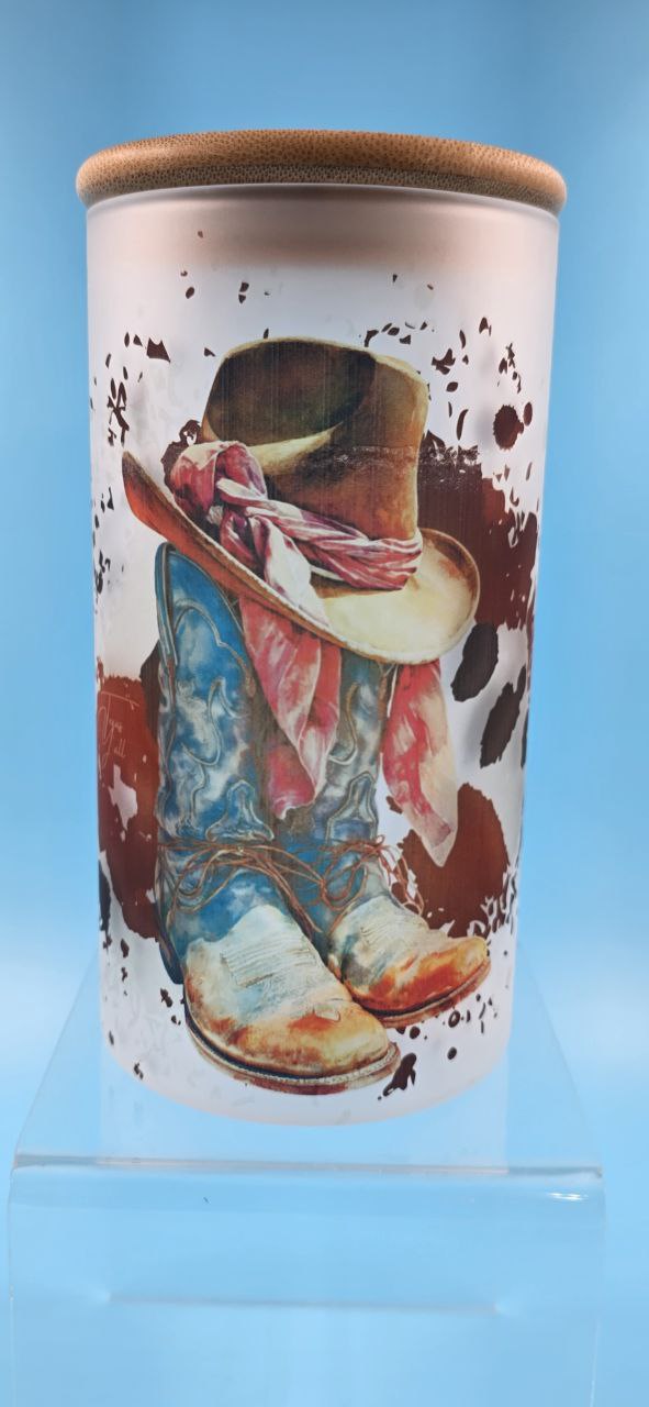 Texas Y'all Frosted Glass Jar (Serendipity)