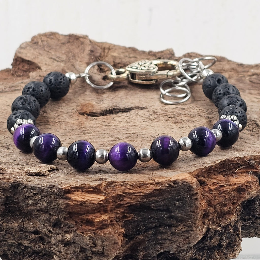 Purple Lava Bead Bracelet