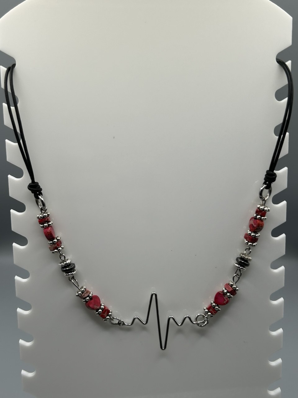Heartbeat Leather Cord Necklace