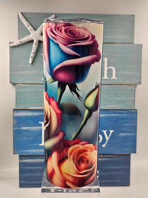 Multi-Colored Rose Tumbler