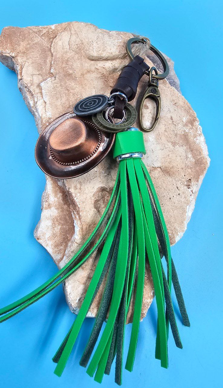 Cowboy Hat Keychain-Green