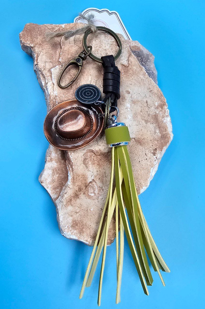 Cowboy Hat Keychain-Light Green