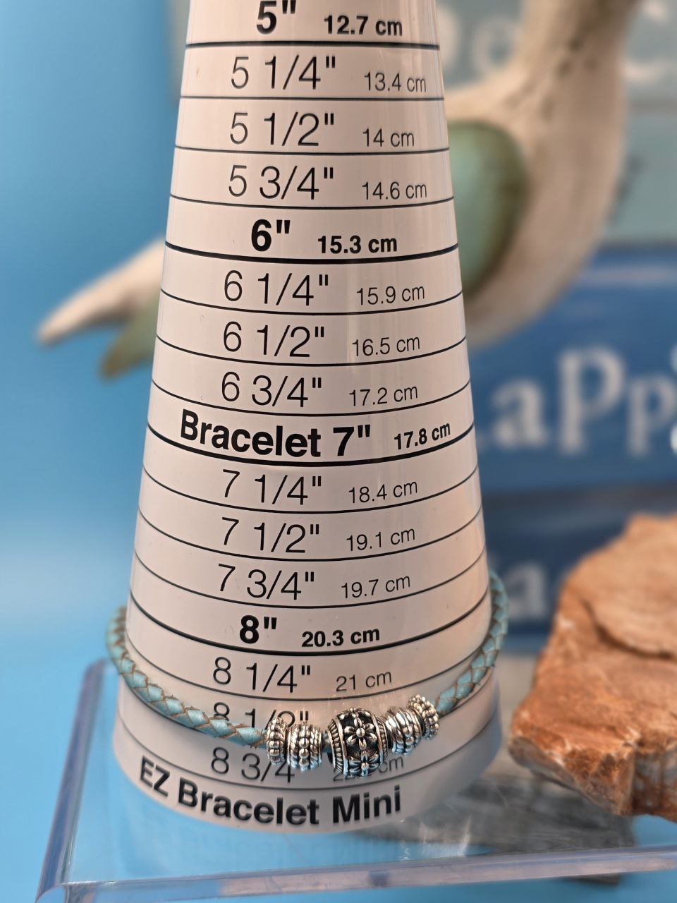 Blue Clear Sky Leather Bracelet