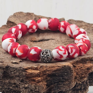 Red & White Stretch Bracelet