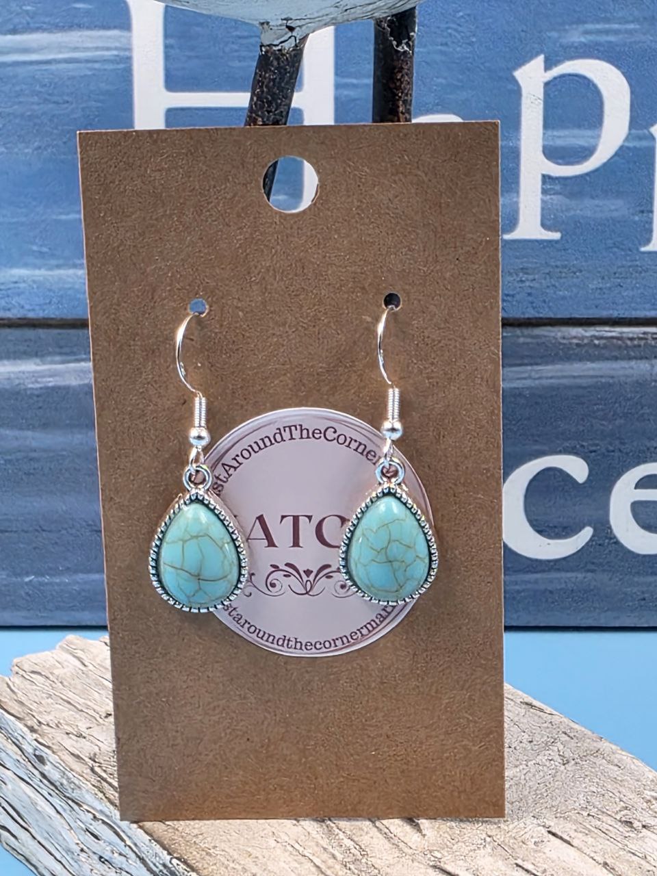 Tear Drop Turquoise Earrings