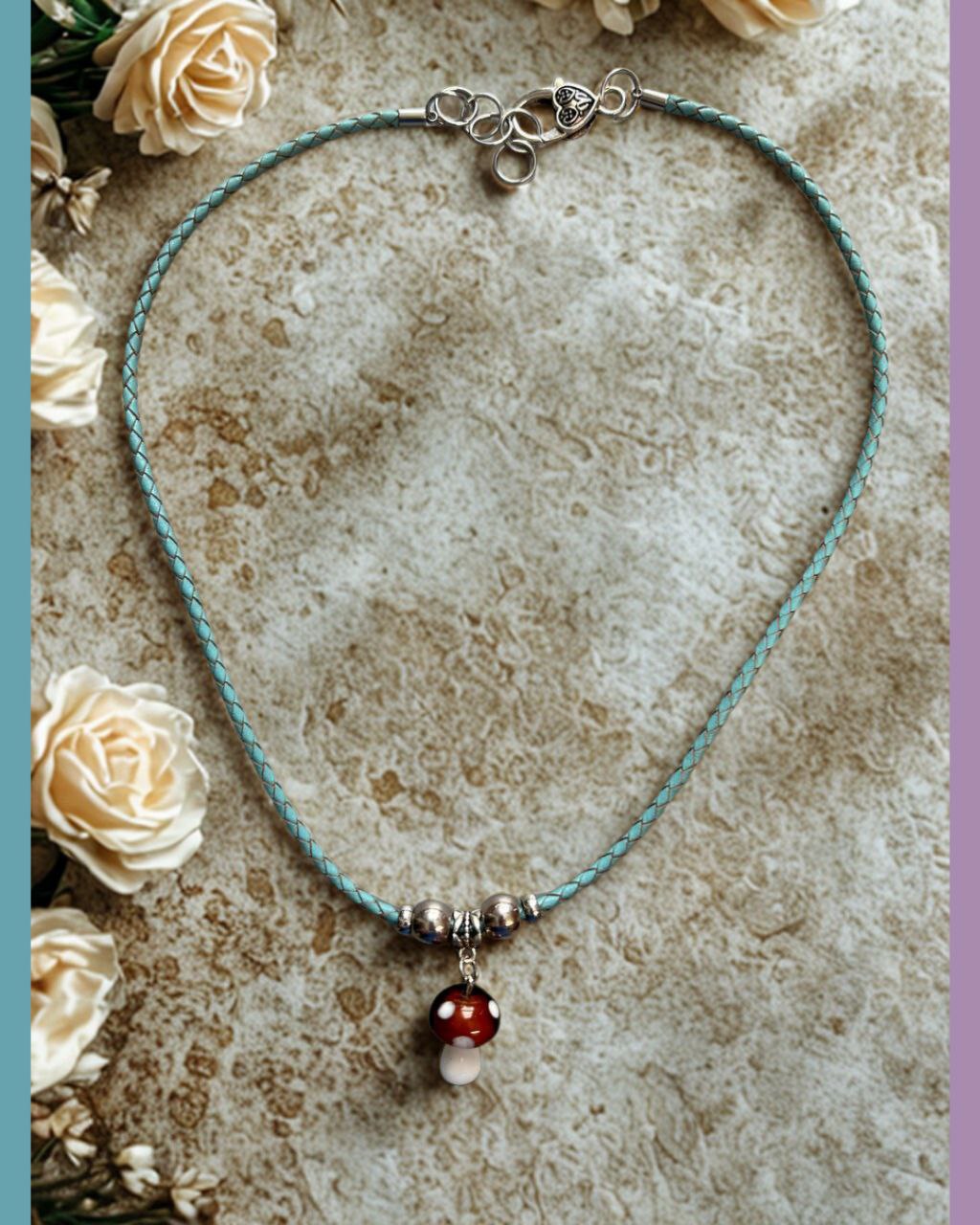 VSC 25 Mushroom Leather Cord Necklace
