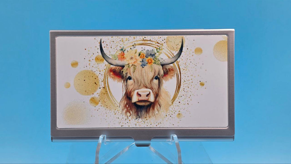 Highland Cow Business Card Holder