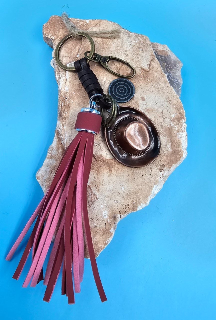 Cowboy Hat Keychain-Pink