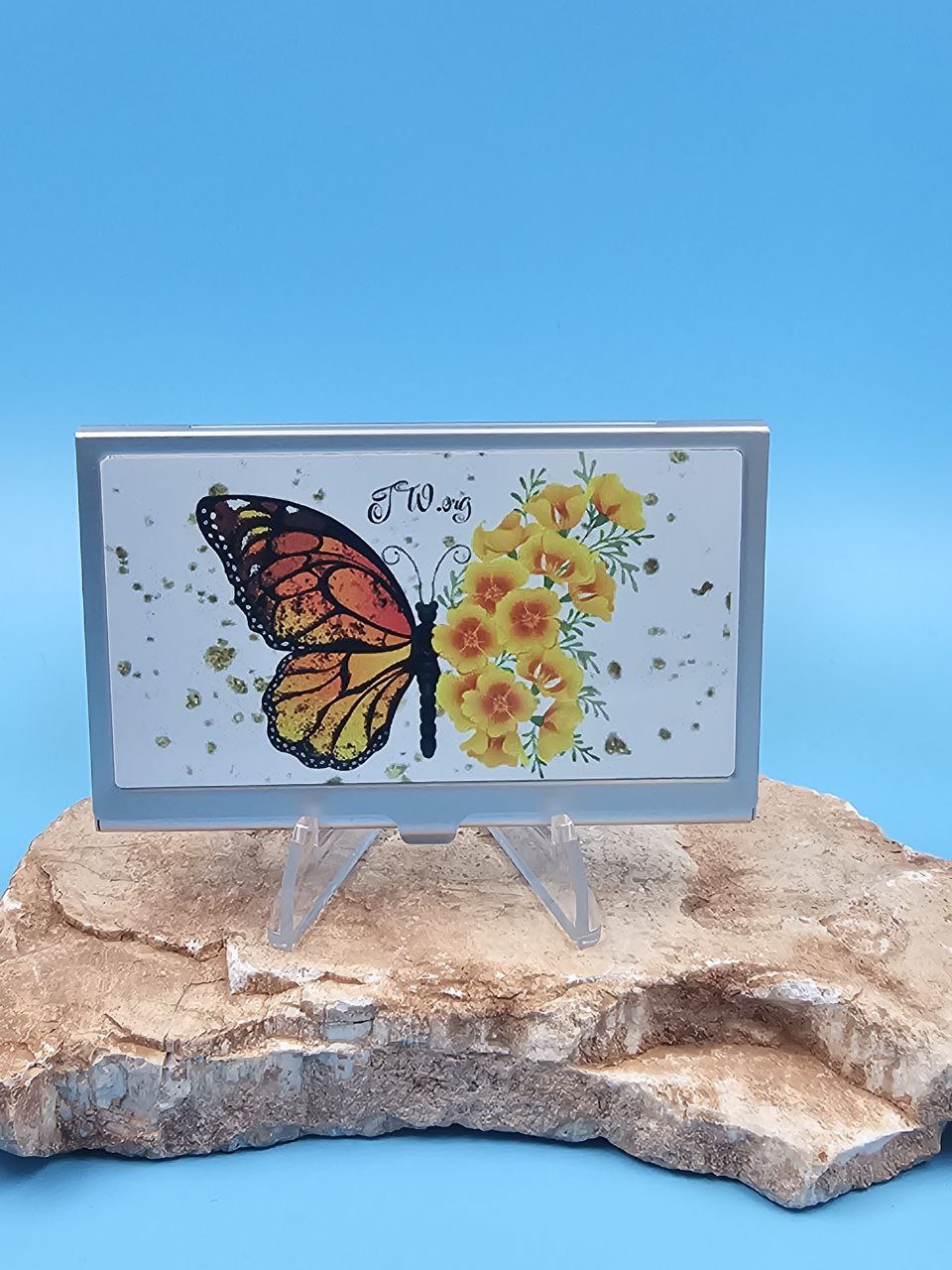Floral Flutterby Business Card Holder