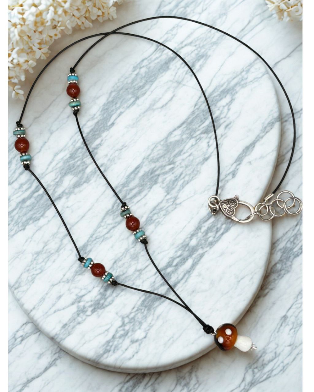 Autumn Woods Knotted Leather Necklace