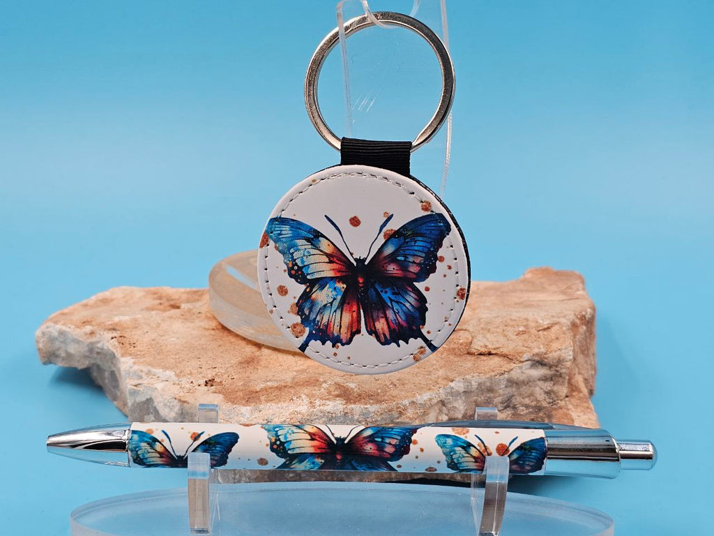 Amber Skies Butterfly Pen and Keychain Combo Set
