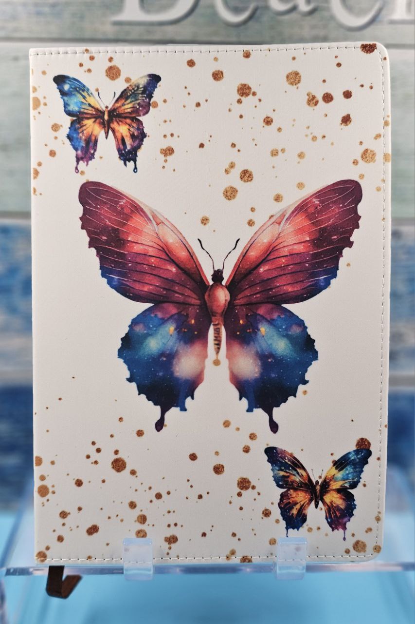 Faux Leather Watercolor Butterfly Notebook