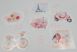 Paris flowers theme sticker pack